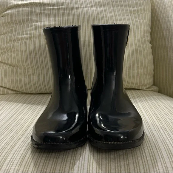 Michael Kors Benji Black Glossy Rain Boots Women’s Size 9 - Picture 5 of 6